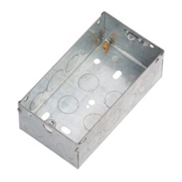 Knightsbridge  2-Gang Galvanised Steel Unfinished Back Box 47mm 5 Pack