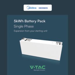 V-TAC 5kWh 102.4V LFP Wall Mounted Battery