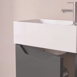 Memo Bathroom Vanity Unit with Basin Matt Dark Grey 397mm x 210mm x 860mm