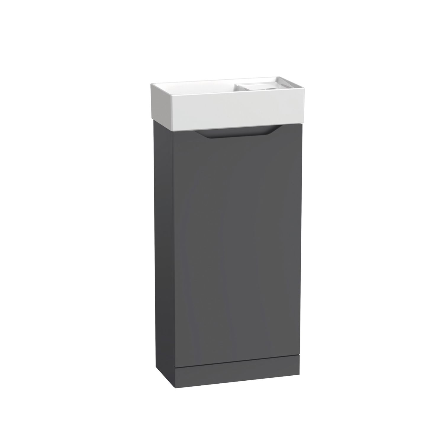 Memo Bathroom Vanity Unit with Basin Matt Dark Grey 397mm x 210mm x 860mm (922CH)