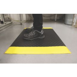COBA  Anti-Fatigue Floor Mat Black/Yellow 1.5m x 0.9m x 9.5mm