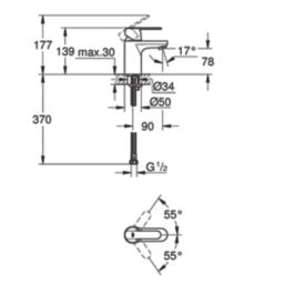 Grohe Get Chrome 139mm Cloakroom Lever Mono Basin Mixer Tap