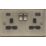 Knightsbridge  13A 2-Gang SP Switched Socket + 4.0A 20W 2-Outlet Type A & C USB Charger Antique Brass with Black Inserts