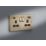 Knightsbridge  13A 2-Gang SP Switched Socket + 4.0A 20W 2-Outlet Type A & C USB Charger Antique Brass with Black Inserts