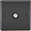 Knightsbridge  1-Gang F-Type Satellite Socket Matt Black with Black Inserts