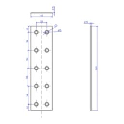 Essentials Heavy Duty Mending Plate Silver 160mm x 40mm x 2.5mm
