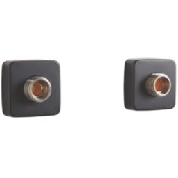 Highlife Bathrooms  Square Shower Brackets Matt Black
