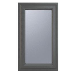 Crystal  Right-Hand Opening Obscure Double-Glazed Casement Anthracite on White uPVC Window  610mm x 1040mm