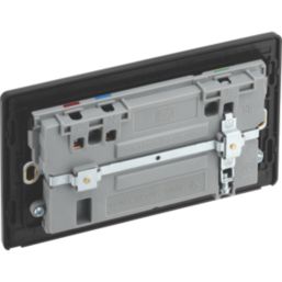 British General Evolve 13A 2-Gang SP Switched Socket + 3A 45W 2-Outlet Type A & C USB Charger Copper with Black Inserts