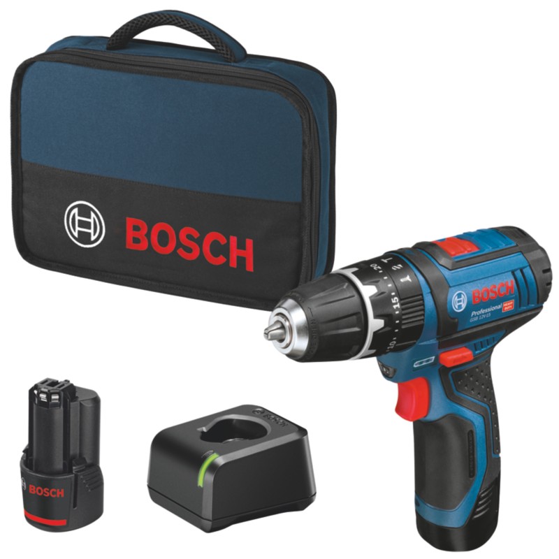 Bosch GSB 12V-15 12V 2 x 2.0Ah Li-Ion CoolPack Cordless Combi Drill