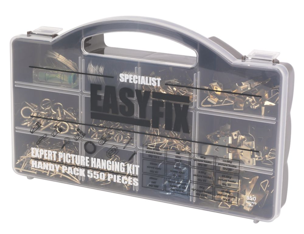 Easyfix PJ550KT Expert Picture Hanging Kit 550 Pcs Screwfix