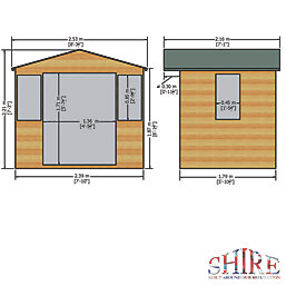 Shire Milton 8' x 6' (Nominal) Apex Shiplap T&G Timber Summerhouse