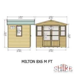 Shire Milton 8' x 6' (Nominal) Apex Shiplap T&G Timber Summerhouse