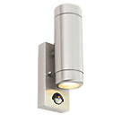Barracuda Outdoor Up & Down Wall Light With PIR Sensor Brushed Stainless Steel