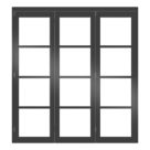 Green & Taylor  3-Door 1-Clear Light Primed Black Wooden Shaker Internal Bi-Fold Door 2060mm x 1905mm