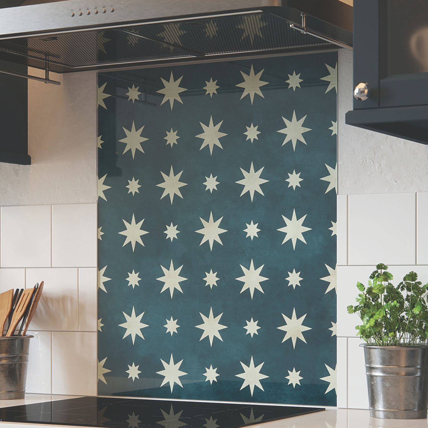 House Beautiful Jasper Indigo Kitchen Splashback 900mm x 750mm x 6mm (923JM)