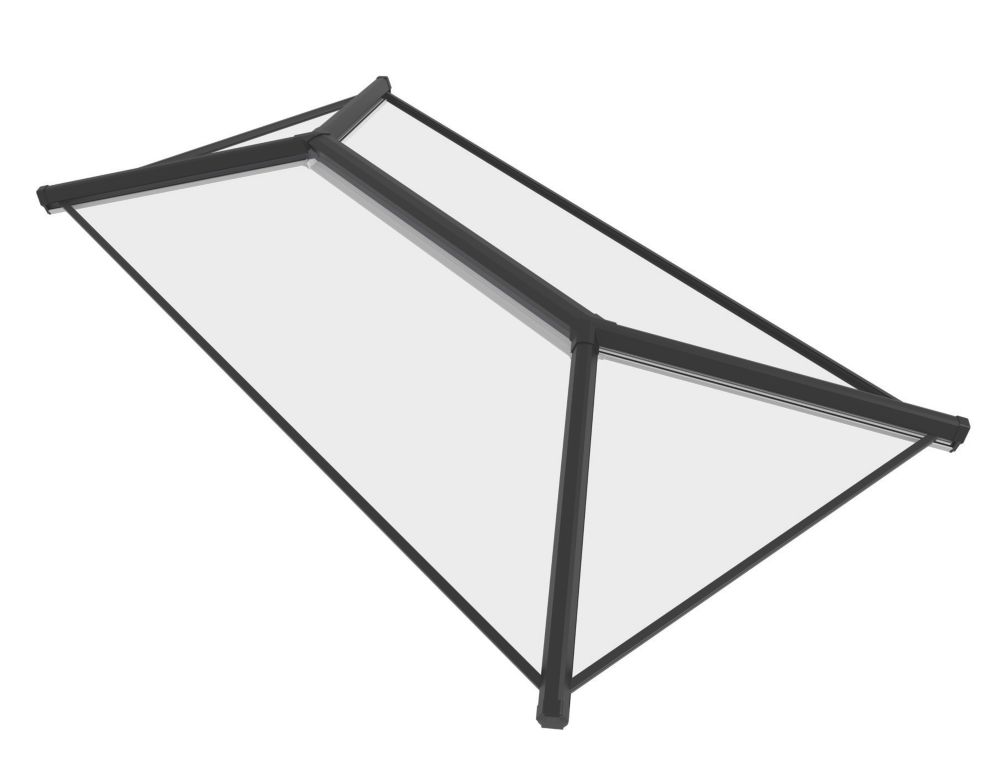 Crystal Clear Lantern Roof Black 1500mm x 1000mm Screwfix