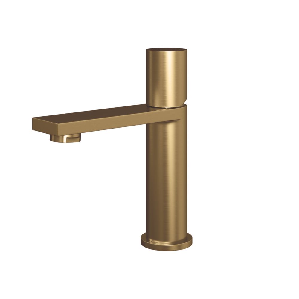 ETAL Saris Mono Basin Mixer Tap Brushed Gold | Basin Taps | Screwfix.com