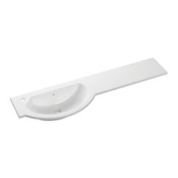 Alaska Bathroom Fitted Furniture Pack LH Vanity with Basin White Gloss 1244mm x 355mm x 997mm