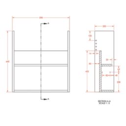 Alaska Bathroom Fitted Furniture Pack LH Vanity with Basin White Gloss 1244mm x 355mm x 997mm