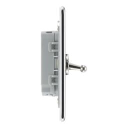 LAP  20A 16AX 2-Gang 2-Way Toggle Switch  Polished Chrome