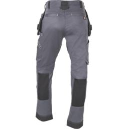 Dickies Holster Universal FLEX  Work Trousers Grey/Black 32" W 34" L