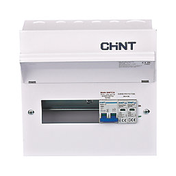 Chint NX3 Series 10-Module 6-Way Part-Populated High Integrity Main Switch Consumer Unit with SPD