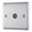 British General Nexus Metal 1-Gang Single TV Socket Brushed Steel