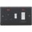 Knightsbridge Part M 45A 2-Gang DP Cooker Switch & 13A DP Switched Socket Anthracite with Neon