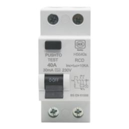 MK Sentry H5640S 40A 30mA 2-Pole A Curve  RCD