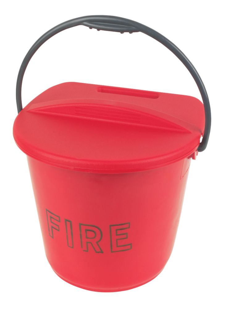 Plastic Fire Bucket & Lid 10Ltr Screwfix