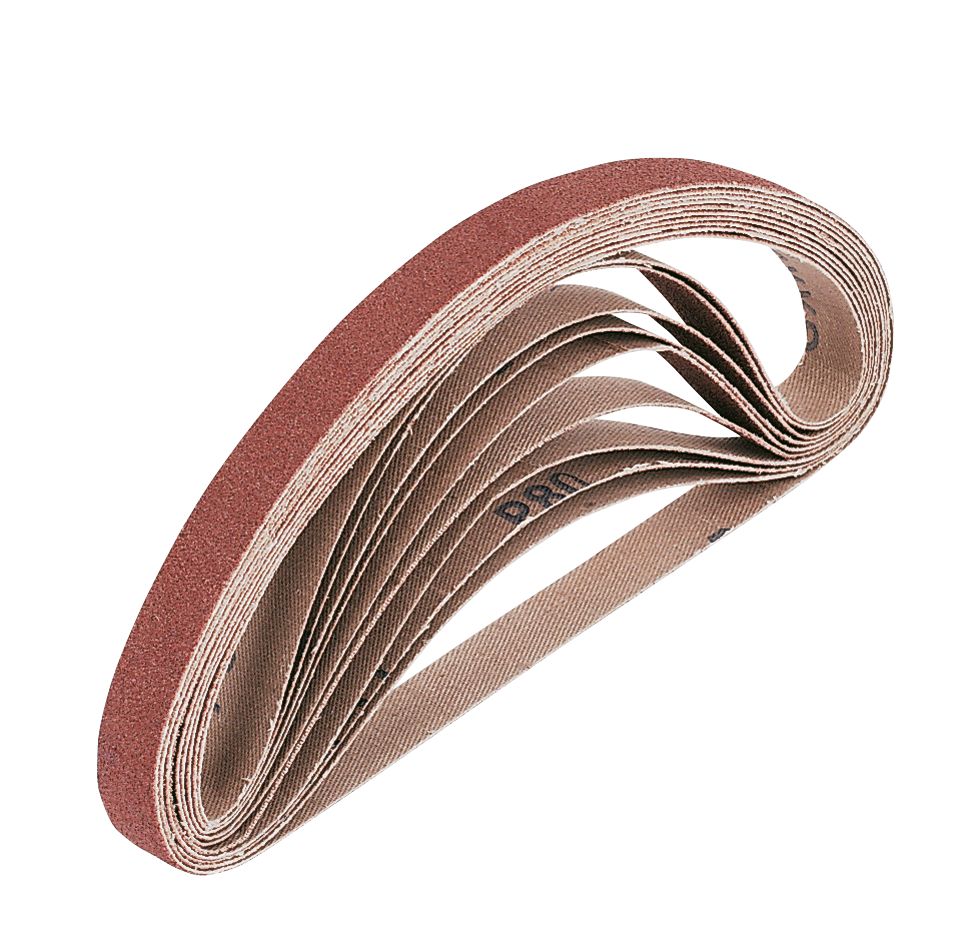 40 Grit Cloth Sanding Belts 457mm x 13mm 10 Pack Screwfix