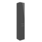 Ohio Tall Floor-Standing Bathroom Storage Unit Dark Grey Gloss 350mm x 348mm x 1900mm