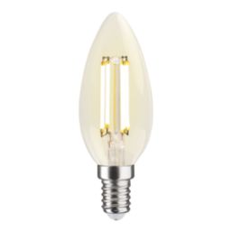 LAP  E14 Candle LED Light Bulb Clear 470lm 2.9W 4 Pack
