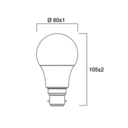 Sylvania Toledo B22 GLS LED Light Bulb Frosted 806lm 7W