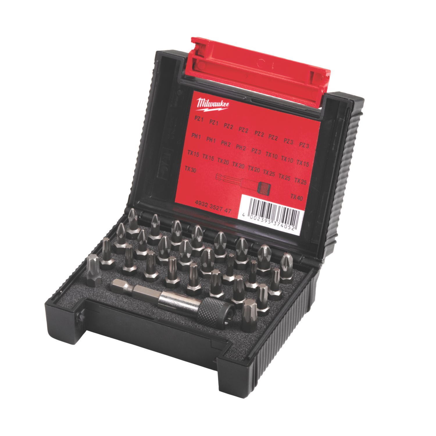 Milwaukee Trade Set 1/4" Hex Shank Mixed Screwdriver Bit Set 27 Pieces (924GE)
