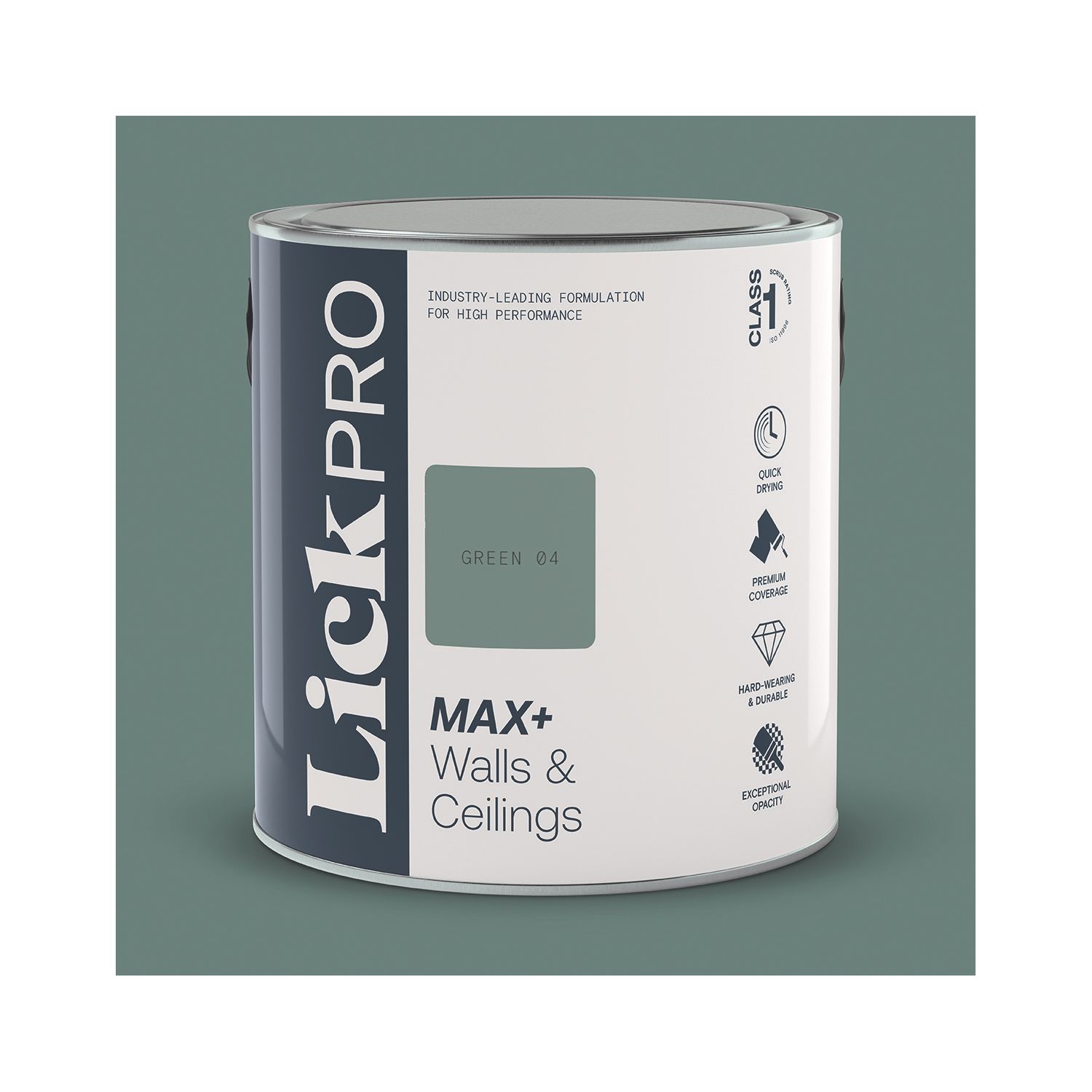 LickPro Max+ 2.5Ltr Green 04 Eggshell Emulsion Paint (924JX)