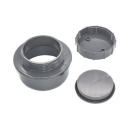 FloPlast  Push-Fit Screwed Access Cap Anthracite Grey 110mm