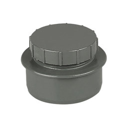 FloPlast  Push-Fit Screwed Access Cap Anthracite Grey 110mm