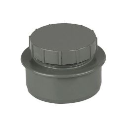 FloPlast  Push-Fit Screwed Access Cap Anthracite Grey 110mm