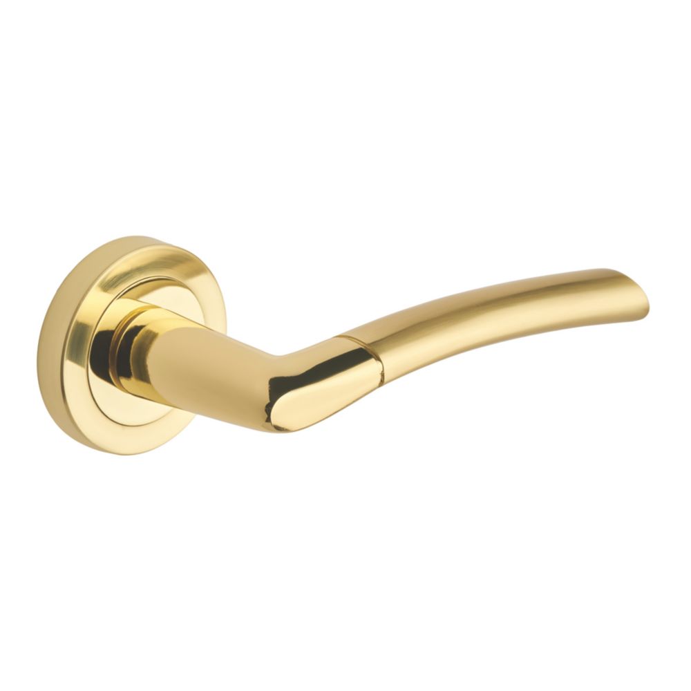 Designer Levers Augusta Door Handle Pair Polished / Brushed Brass ...