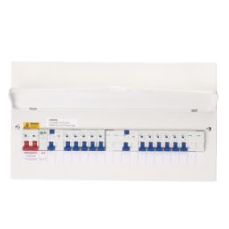 Deta  22-Module 11-Way Populated High Integrity Dual RCD Consumer Unit with SPD