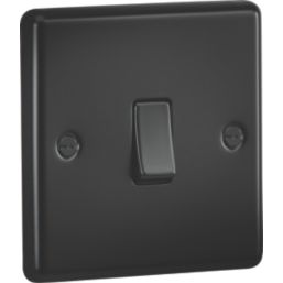 Knightsbridge  10AX 1-Gang 2-Way Light Switch  Matt Black with Black Inserts