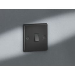 Knightsbridge  10AX 1-Gang 2-Way Light Switch  Matt Black with Black Inserts