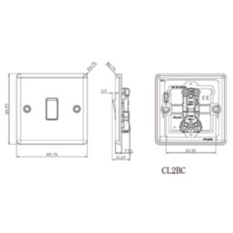 Knightsbridge  10AX 1-Gang 2-Way Light Switch  Matt Black with Black Inserts