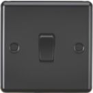 Knightsbridge  10AX 1-Gang 2-Way Light Switch  Matt Black with Black Inserts