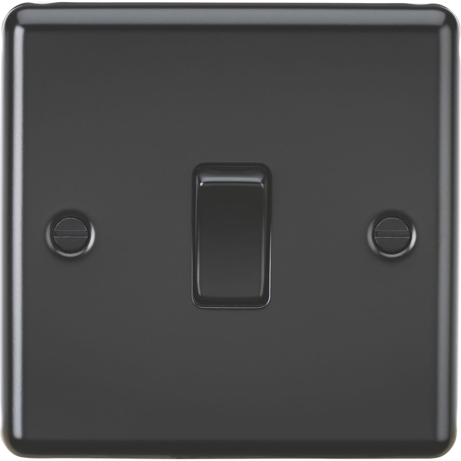 Knightsbridge 10AX 1-Gang 2-Way Light Switch Matt Black with Black Inserts (924PY)