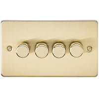 Knightsbridge FP2184BB 4-Gang 2-Way LED Dimmer Switch  Brushed Brass