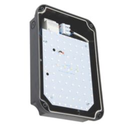 Saxby Lucca Mini Outdoor Round LED Bulkhead With Microwave Sensor Black 15W 1500lm