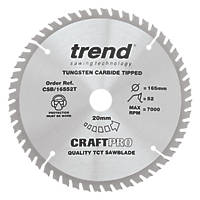 Trend CraftPo CSB/16552T Wood Thin Kerf Circular Saw Blade for Cordless Saws 165 x 20mm 52T
